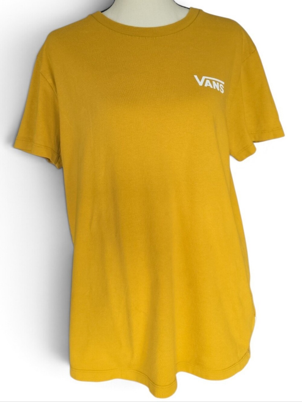 Vans Mustard Yellow Logo Short Sleeve Tee-Size Medium